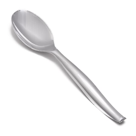 Smarty Had A Party Silver Disposable Plastic Serving Spoons (150 Spoons), 150PK 2642-CASE